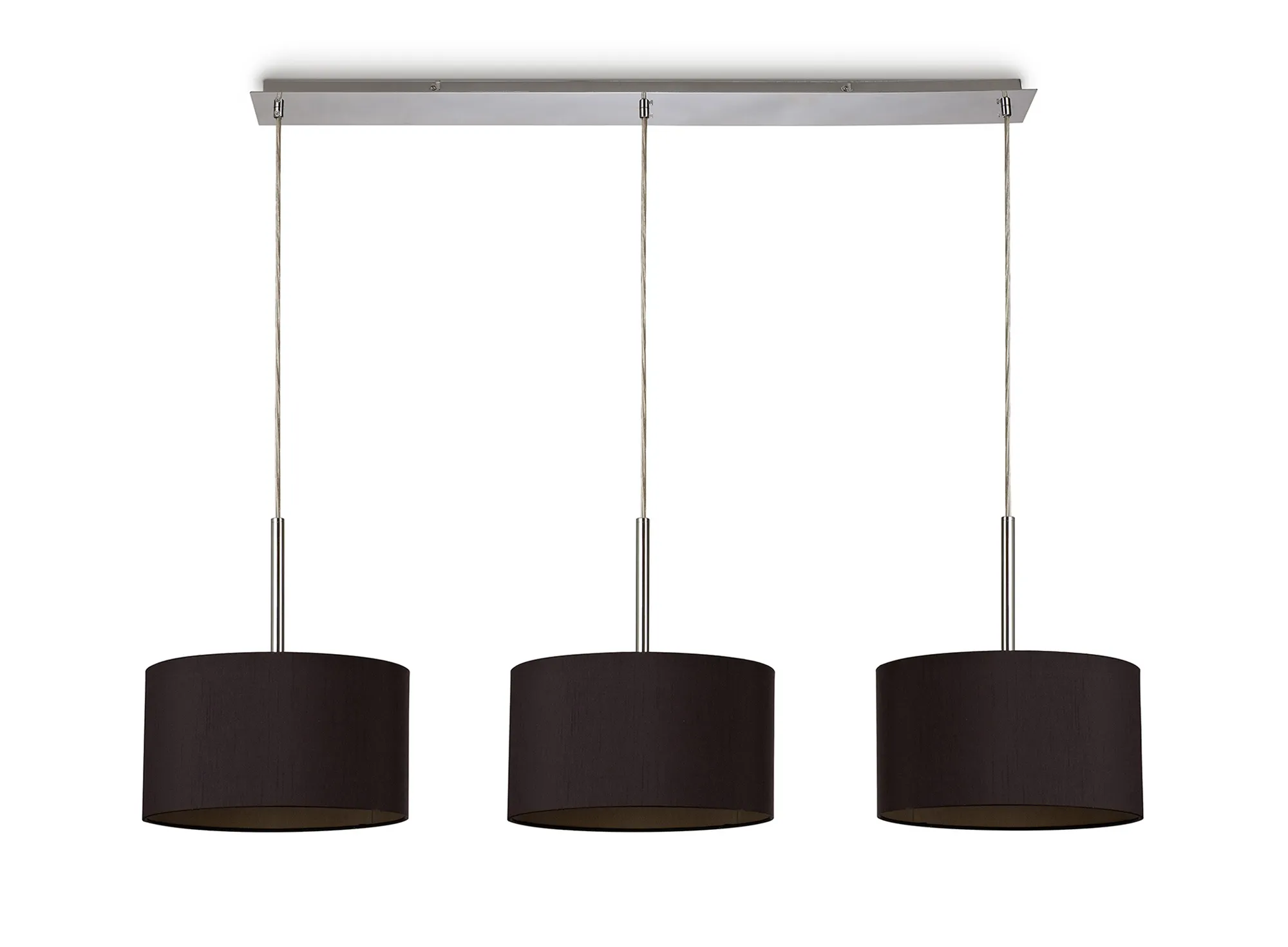 Baymont 30cm Shade 3 Light Pendant Polished Chrome, Midnight Black/Green Olive DK0557  Deco Baymont CH BL/GR